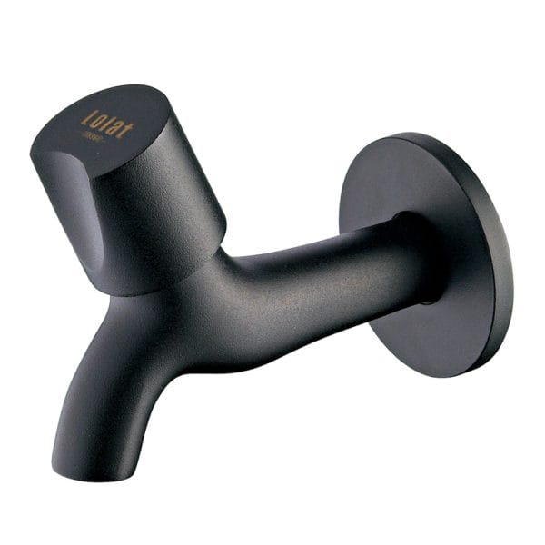 LOLAT 圓舞曲系列 簡約長栓 陽台水龍頭 C1002-霧黑