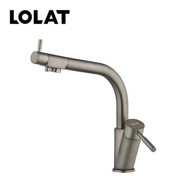 LOLAT 無鉛RO廚房三用水龍頭_槍灰色 D5268LF-TT
