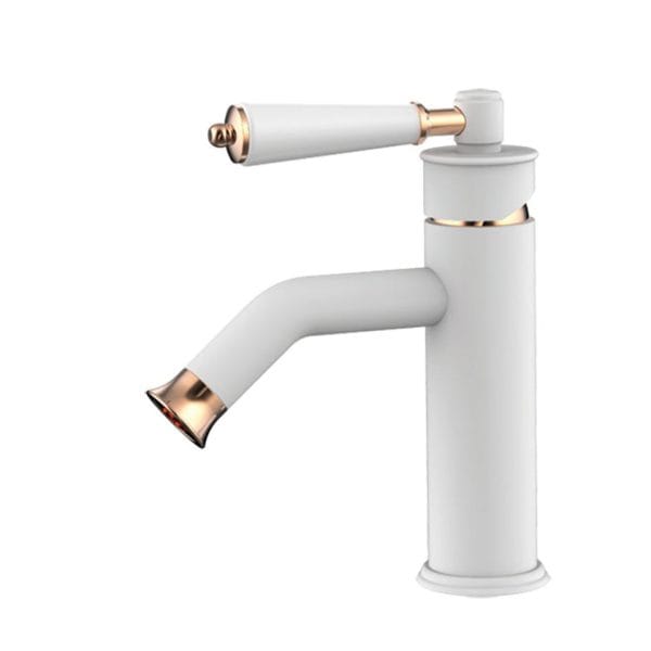 DAY&DAY 龍頭系列 BIBER浴室無鉛龍頭-白X玫瑰金 EA-215-GW