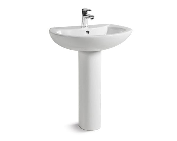 三重水電材料行推薦｜KARAT 凱樂衛浴 麻吉 K-1137+K-1037 長柱盆_不含龍頭｜宏城水電