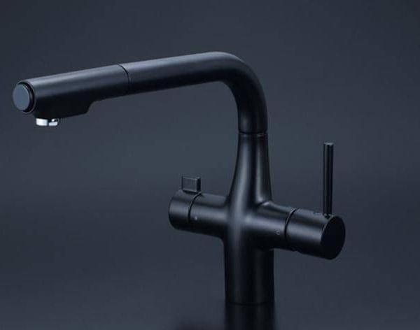 廚房龍頭｜廚房龍頭 廚房伸縮L型混合龍頭(上色)#黑｜宏城水電