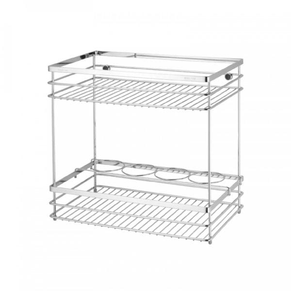 DAY&DAY 廚房系列 雙層置物架(扁條)-附瓶罐架 ST6678DP-01