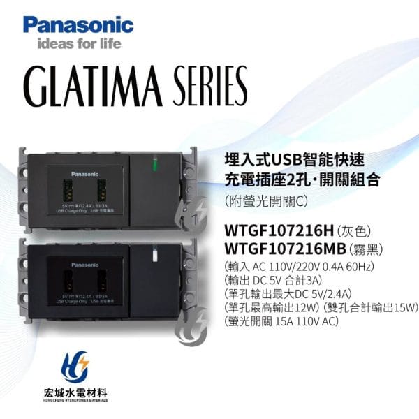 三重水電材料行推薦｜國際牌 GLATIMA 埋入式熱感自動開關 WTGF5820H｜宏城水電